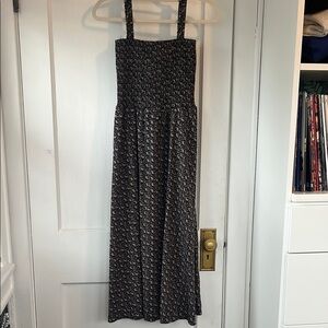 Black and White Patterned Maxi Maternity Dress